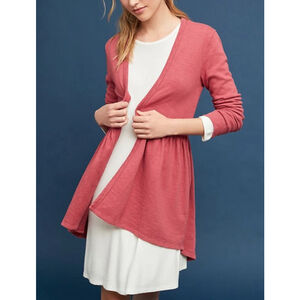 Anthropologie t. la berry colored open front long cardigan size XS